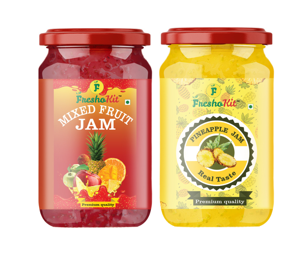 Buy Freshokit Mixed Fruit Jam, Pineapple Jam (2 Packs) Freshokit